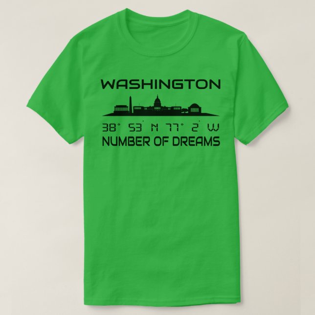 GPS Coordinates Capital Washington DC Skyline T Shirt (Design framsida)