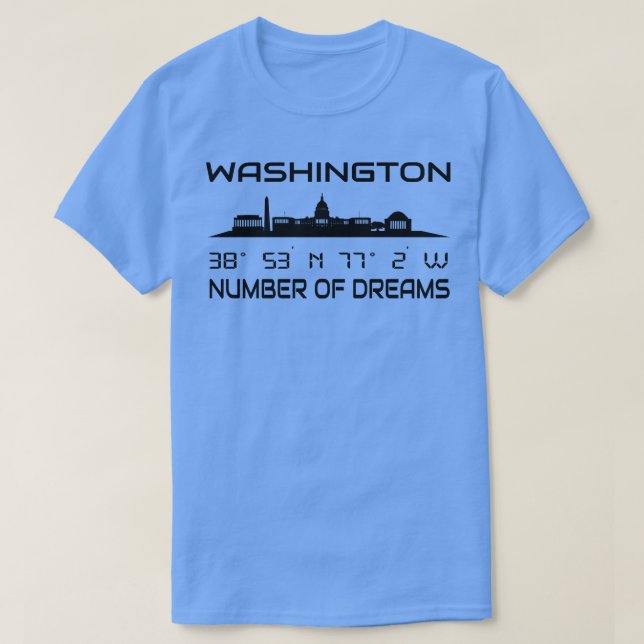 GPS Coordinates Capital Washington DC Skyline T Shirt (Design framsida)