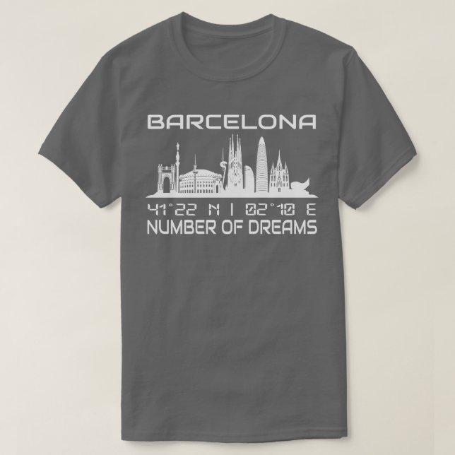 GPS Coordinates City Barcelona Skyline 1 T Shirt (Design framsida)