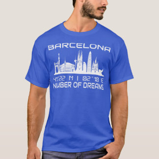 GPS Coordinates City Barcelona Skyline 2 T Shirt