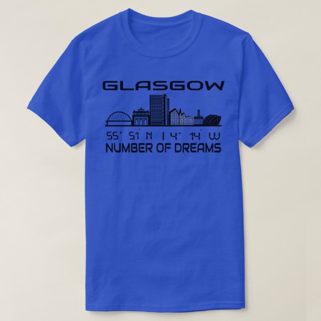 GPS Coordinates City Glasgow Skyline Dream City 1 T Shirt (Design framsida)