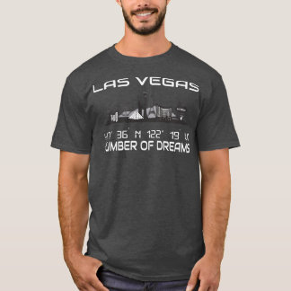 GPS Coordinates City Las Vegas Skyline Dream City T Shirt