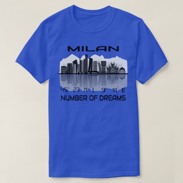 GPS Coordinates City Milan Skyline Dream City 4 T Shirt (Design framsida)
