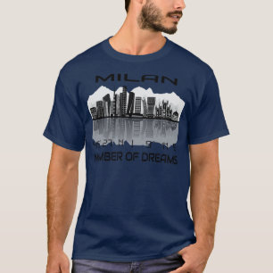 GPS Coordinates City Milan Skyline Dream City 4 T Shirt