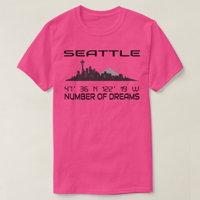 GPS Coordinates City Seattle Skyline Dream City 1 T Shirt (Design framsida)