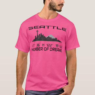 GPS Coordinates City Seattle Skyline Dream City 1 T Shirt