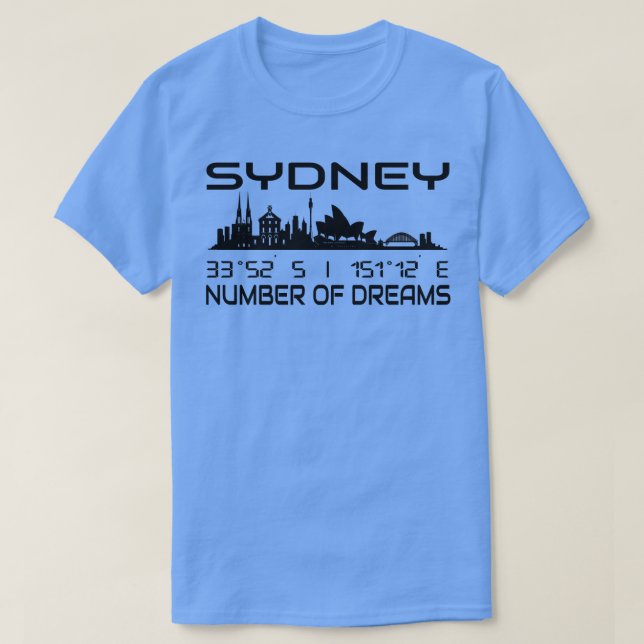 GPS Coordinates City Sidney Skyline Australia 1 T Shirt (Design framsida)