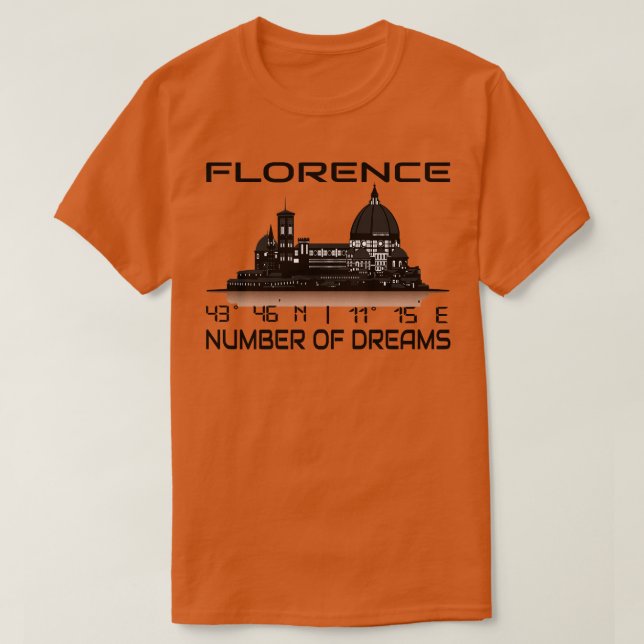 GPS Coordinates Florence City Skyline Dream City 2 T Shirt (Design framsida)