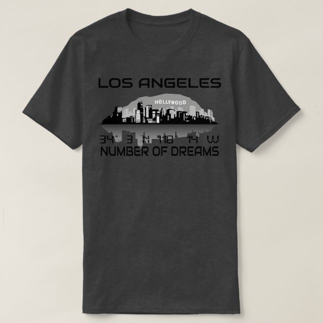 GPS Coordinates Los Angeles Skyline Dream City 1 T Shirt (Design framsida)