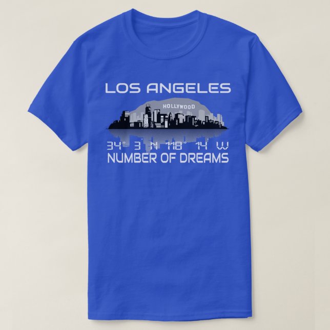 GPS Coordinates Los Angeles Skyline Dream City T Shirt (Design framsida)
