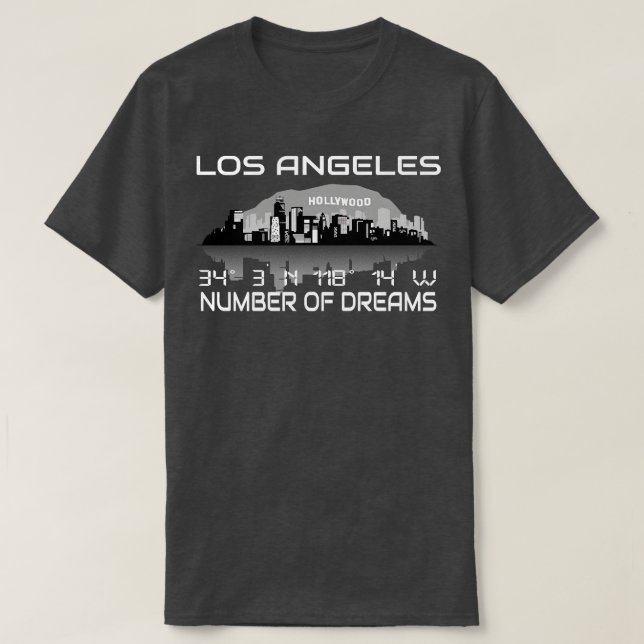 GPS Coordinates Los Angeles Skyline Dream City T Shirt (Design framsida)