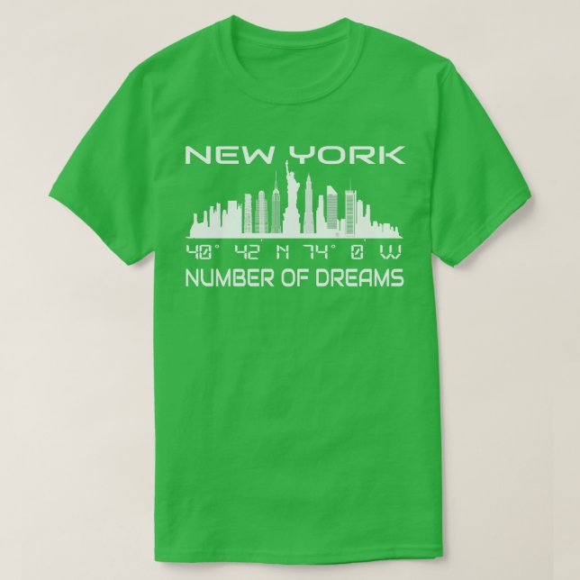 GPS Coordinates Manhattan New York City Skyline T Shirt (Design framsida)