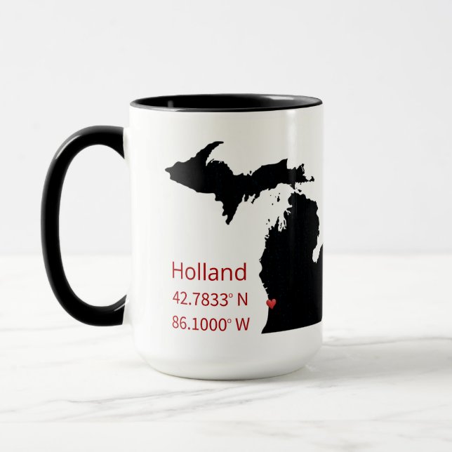 GPS Coordinates of Holland Michigan Mugg (Vänster)