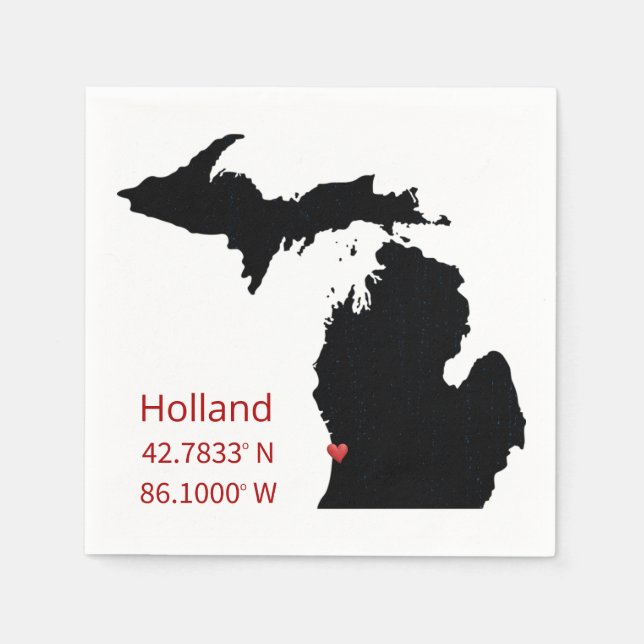 GPS Coordinates of Holland Michigan Pappersservett (Framsidan)