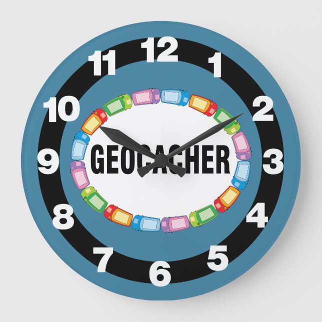 GPS Geocacher Oval Stor Klocka (Framsida)