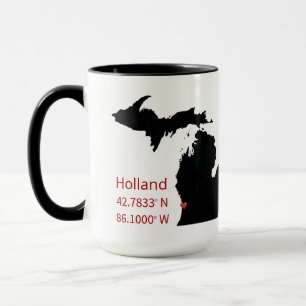 GPS-koordinater för Holland Michigan Mugg