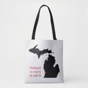 GPS-koordinater för Holland Michigan Tygkasse