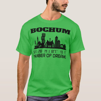 GPS samordnar staden Bochum Skyline Dream City T Shirt