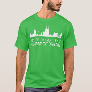 GPS samordnar staden Cologne Skyline T Shirt