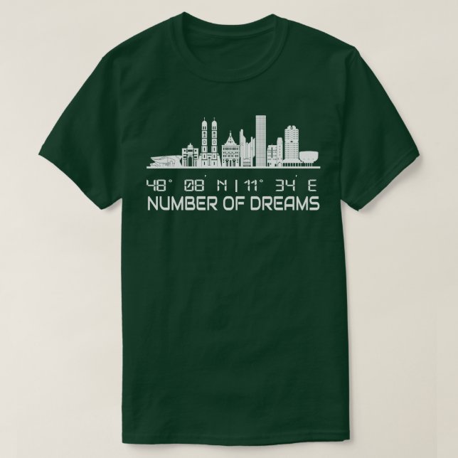 GPS samordnar staden München Skyline Dream City T Shirt (Design framsida)