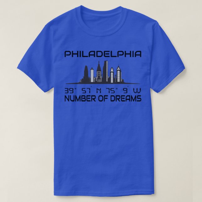 GPS-samordnare Philadelphia Skyline 1 T Shirt (Design framsida)