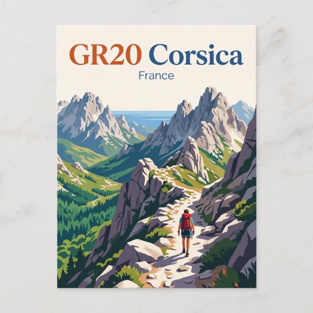 GR20-led, Korsika Frankrike Vykort (Framsida)