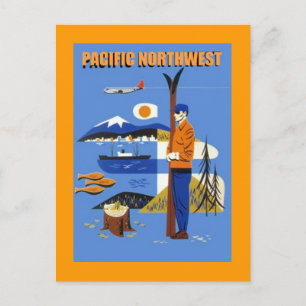 GR8 VINTAGE PACIFIC NORTHWEST TRAVEL AD ~ POSTCARD VYKORT