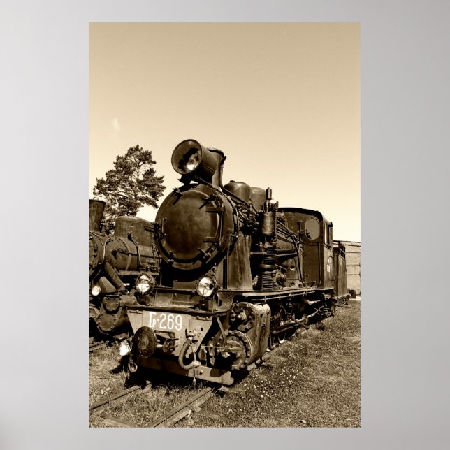 Gr-269-269, gammal ångmotor med smalspalage poster (Framsidan)