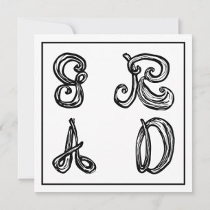 GR AD Fabric Font Brev Studenten-platta kort