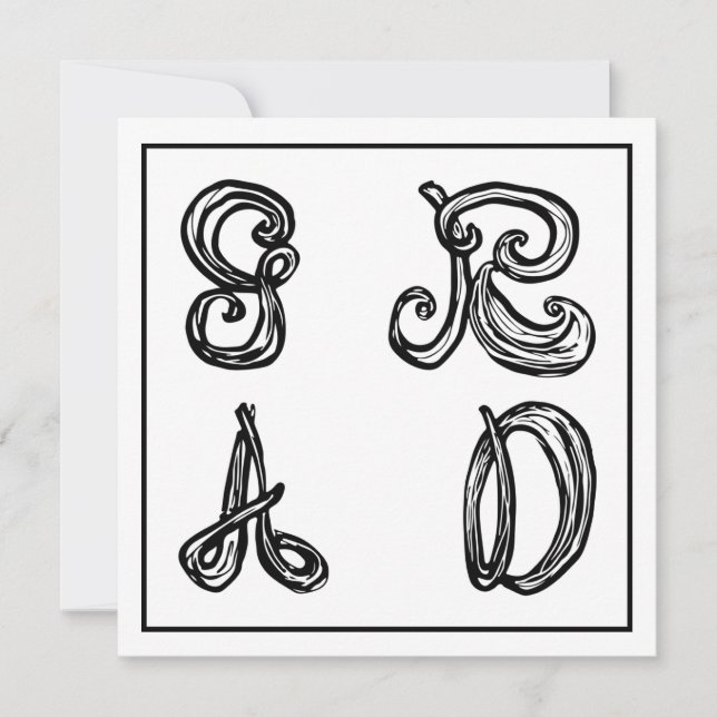 GR AD Fabric Font Brev Studenten-platta kort (Framsida)