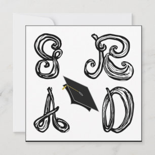 GR AD Fabric Font Grad Cap Studenten-platta kort