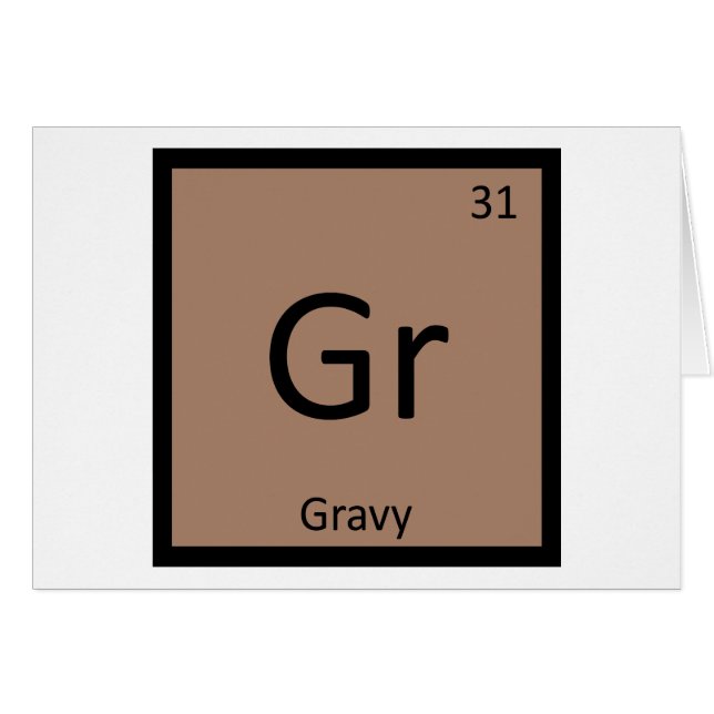 Gr - Gravy-kondiment Kemisk Periodiska Systemet Hälsningskort (Framsidan Horizontal)
