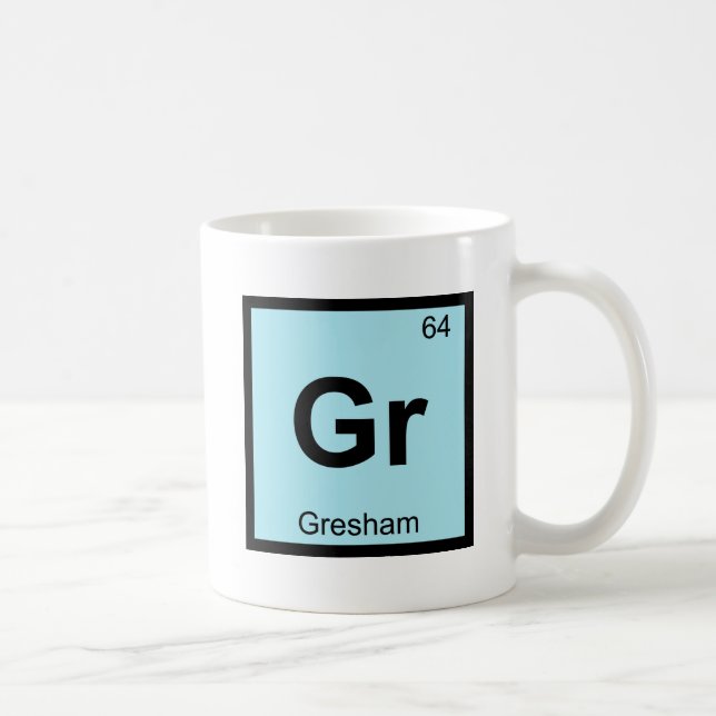 Gr - Gresham Oregon Kemi Periodiska Systemet Stad Kaffemugg (Höger)