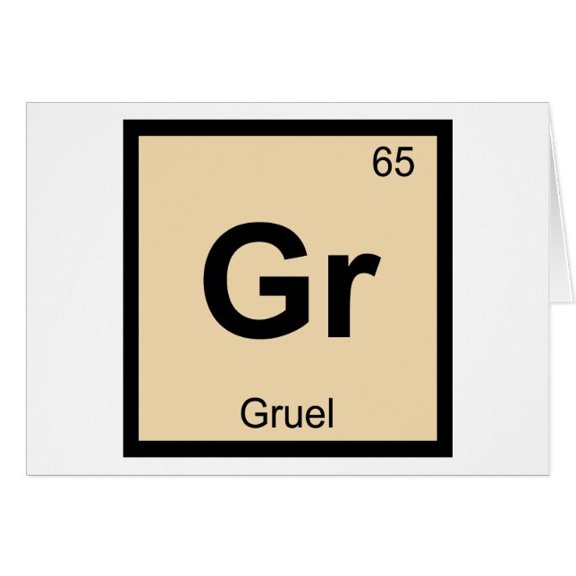 Gr - Gröt Kemi Periodiska Systemet Symbol Hälsningskort (Framsidan Horizontal)
