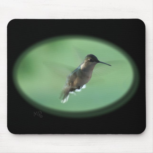 Gr-hummingbirden Mousepad- skräddarsy Musmatta (Framsidan)