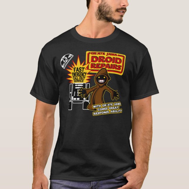 Gr&x27;Ate Jawa - Droid Repairs Essential T-Shirt (Framsida)