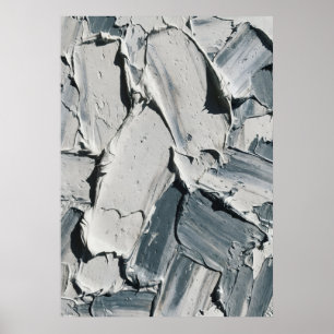 Grå Abstrakt Impasto Konsttryck Palettkniv Tek Poster