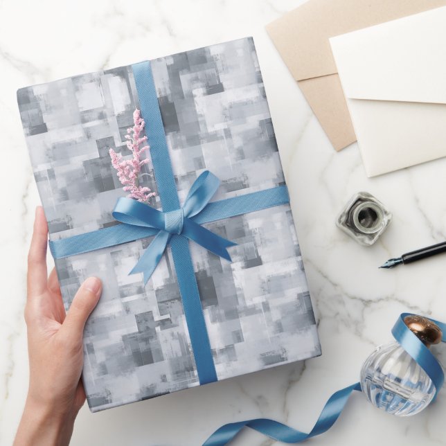 Grå Abstrakt Målning  Presentpapper (Gifting)