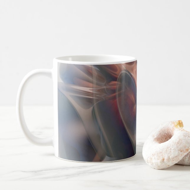 Grå Abstrakt Marmorstruktur Kastkudde Kaffemugg (Med munk)