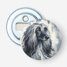 Grå Afghan Hound Porträtt Flasköppnare