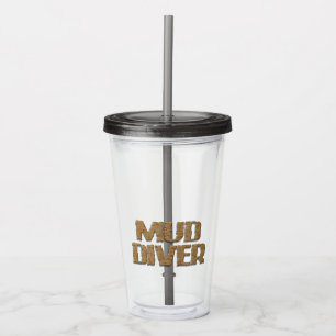 Grå akrylmugg för lerdykare take away mugg