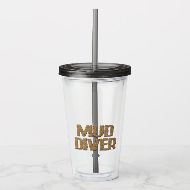Grå akrylmugg för lerdykare take away mugg (Framsida)