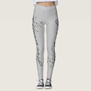 Grå Andas bara Maskros Inspirerande Yoga Leggings