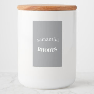 Grå anpassad monogramminimalistisk mat etikett