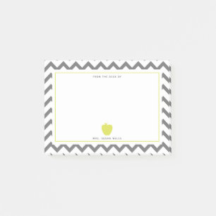 Grå Apple för sparreneongult lärare Post-it Block