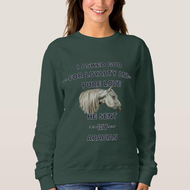 Grå arabisk häst t shirt (Framsida)
