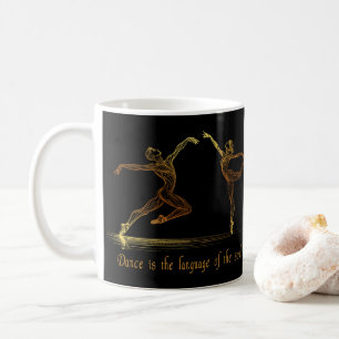 Grå Balldansare i elegantens guldstreck Kaffemugg