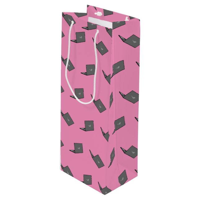 Grå bärbar dator med fågellogo tecknad serie (Framsidan Vinklad)