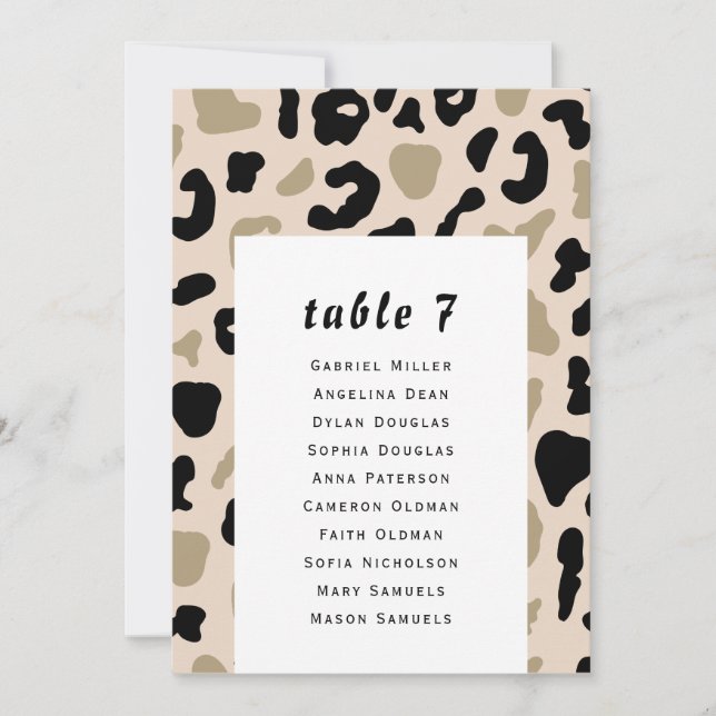 Grå beige mönster. Modern gäst Seating chart. Inbjudningar (Framsida)