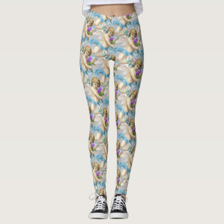 Grå Blå Keruber Leggings